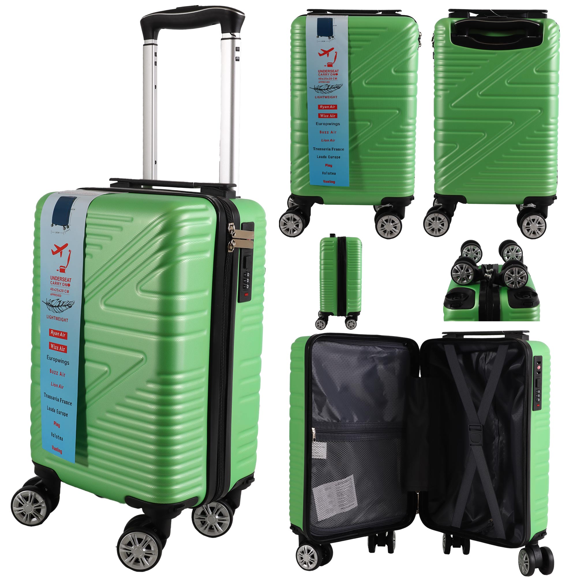(image for) T-HC-US-1624 LIME GREEN RYAN AIR CABIN-SIZED TRAVEL TROLLEY SUIT
